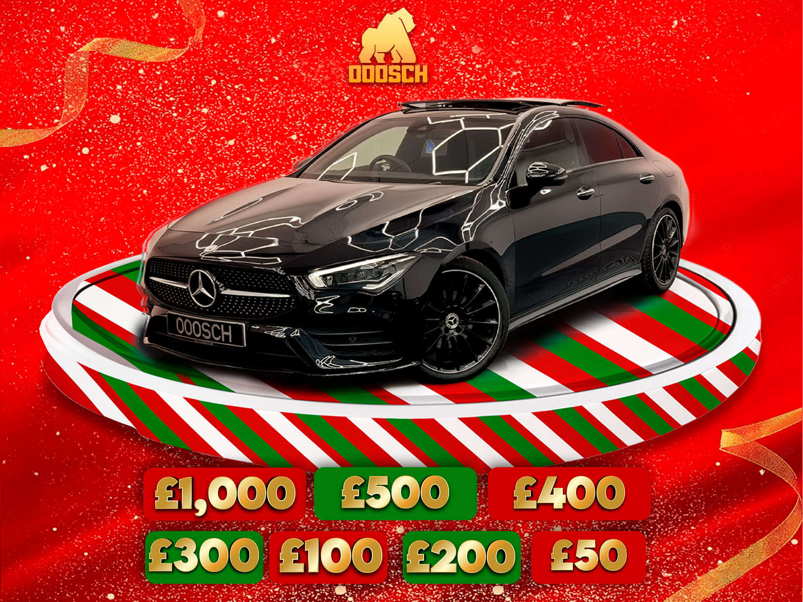 Win this Mercedes Benz CLA for 99p + (£28,000 Instant Win Prize Pot)