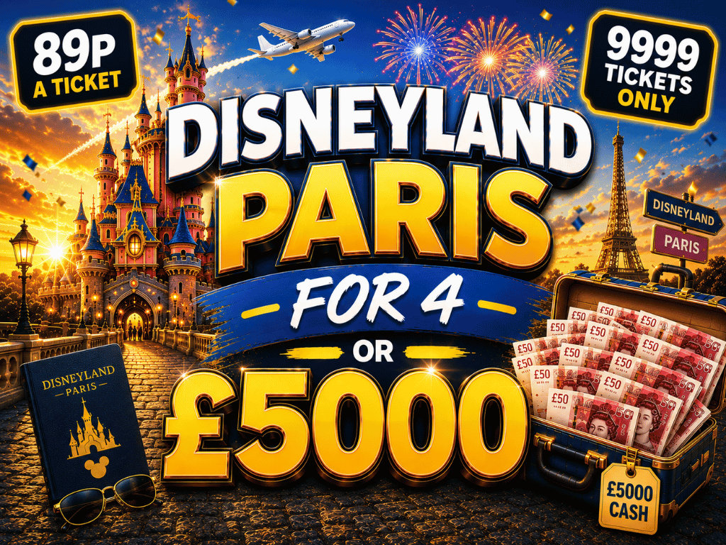 DISNEYLAND PARIS FAMILY TRIP FOR 4 OR £5,000 CASH!