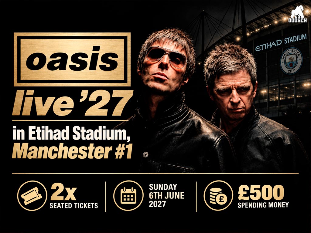 Oasis in Etihad Stadium, Manchester + £500