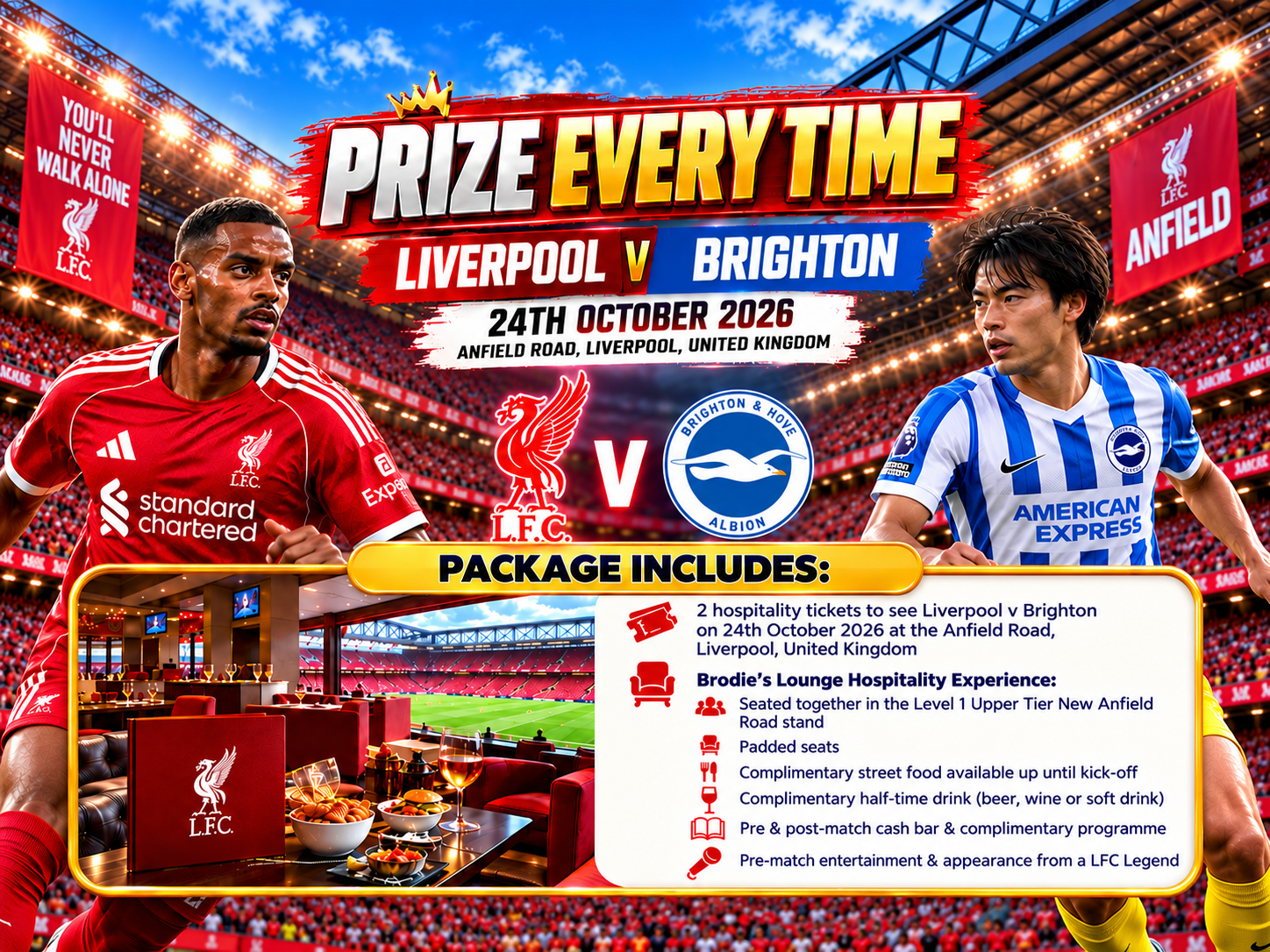 Prize Every Time - Liverpool v Brighton